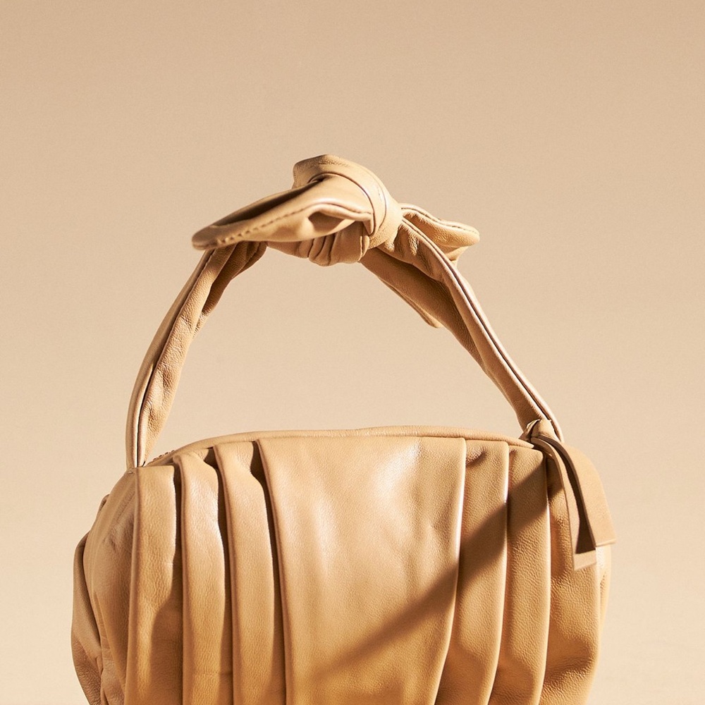 Anthropologie Mini-Top Knot Pleated Handbag
